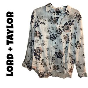 2016M Lord & Taylor womans floral button down